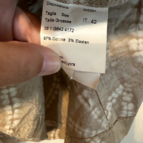 Piazza Sempione Jacket IT 42 Beige Sand Dollar Print Lightweight Summer Blazer 6 - Picture 3 of 4